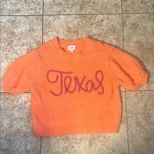 BiBi Women's Orange Sweater with Texas design